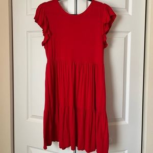 Red Mini Swing Dress
